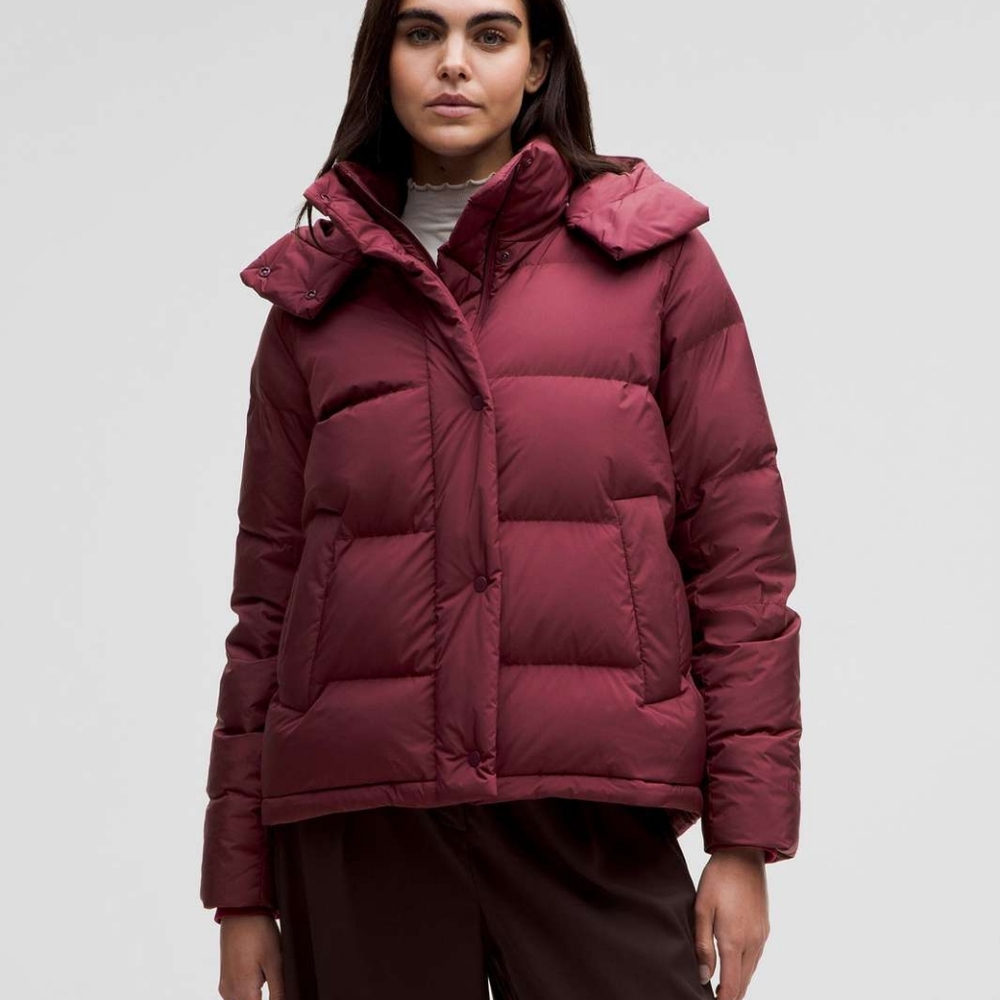 lululemon athletica Wine Red Quilted Puffer Jacket